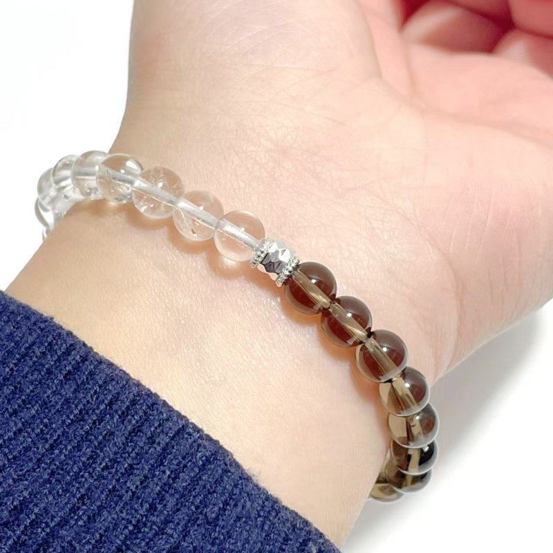 6MM Clear Quartz Smoky Quartz DIY Bracelet Wholesale Original Design