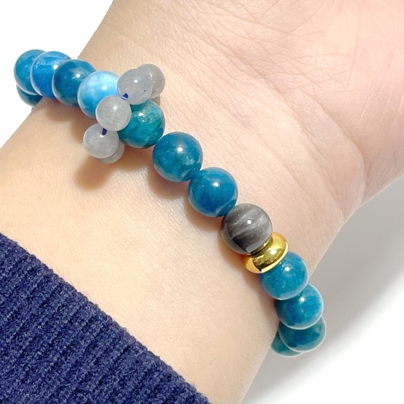 Apatite Silver Sheen Obsidian Labradorite DIY Bracelet Wholesale Original Design