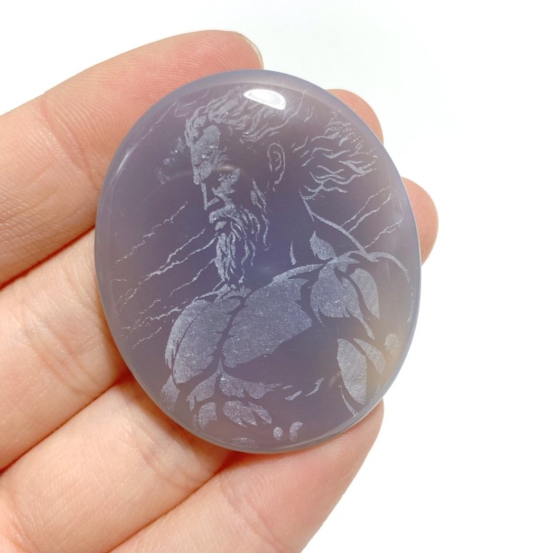 Laser Printing Silver Twelve Olympians Agate Stone DIY Accessories Wholesale
