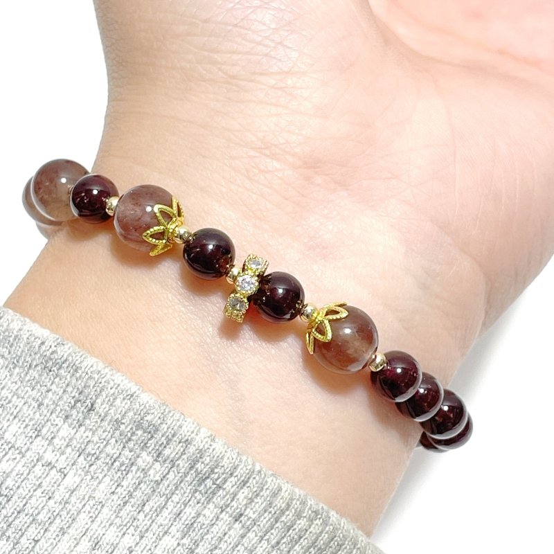 Strawberry Quartz Garnet DIY Bracelet Wholesale Original Design