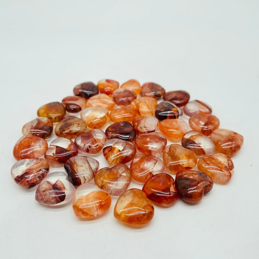 0.6in(1.5cm) Fire Quartz Mini Heart DIY Pendant Wholesale