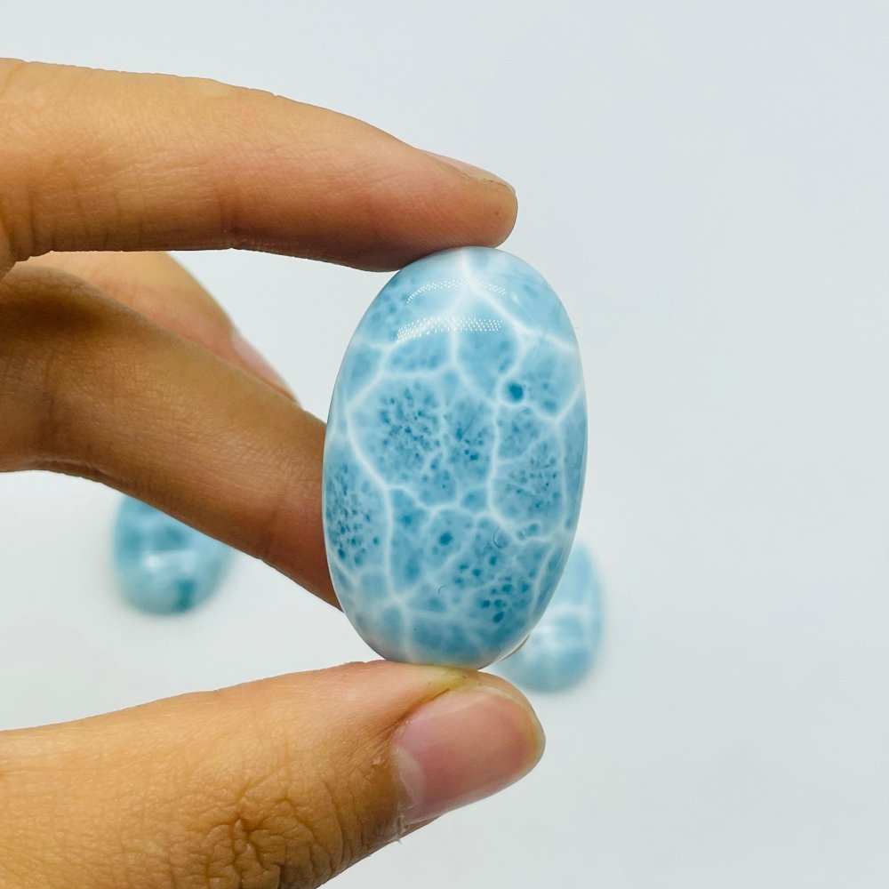3 Pieces Semicircular Cabochon Larimar DIY Charms Dominican Republic Larimar