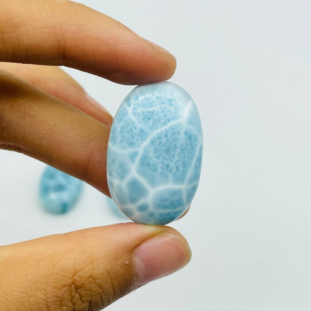 3 Pieces Semicircular Cabochon Larimar DIY Charms Dominican Republic Larimar
