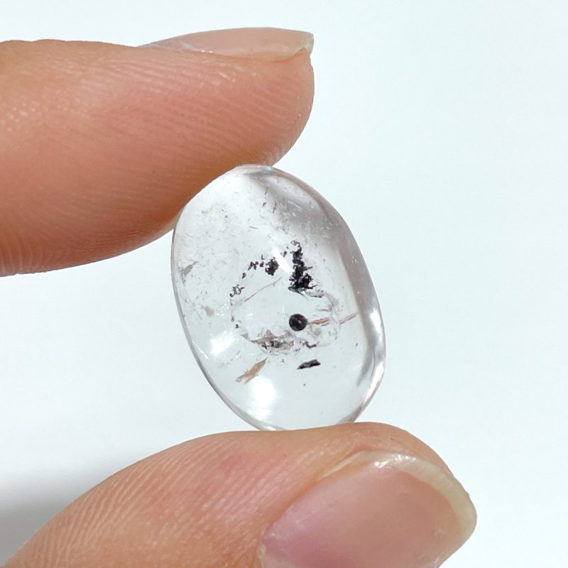 6 Pieces Enhydro Quartz Oval Cabochon Crystal DIY Pendants #1