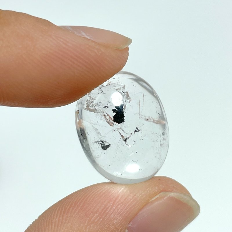 6 Pieces Enhydro Quartz Oval Cabochon Crystal DIY Pendants #1