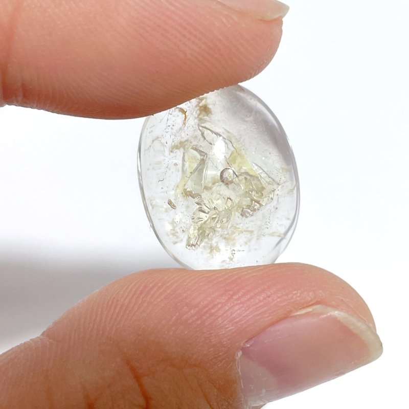 6 Pieces Enhydro Quartz Oval Cabochon Crystal DIY Pendants #1