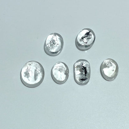 6 Pieces Enhydro Quartz Oval Cabochon Polished Crystal DIY Pendant #2
