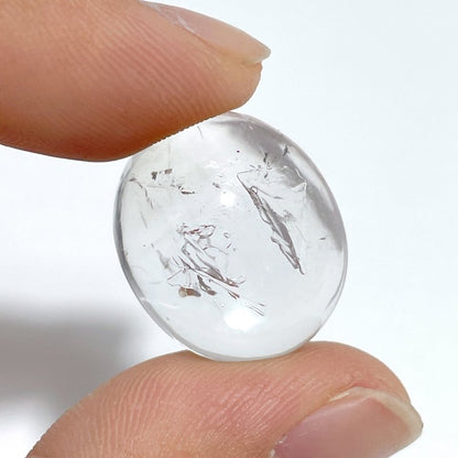 6 Pieces Enhydro Quartz Oval Cabochon Polished Crystal DIY Pendant #2