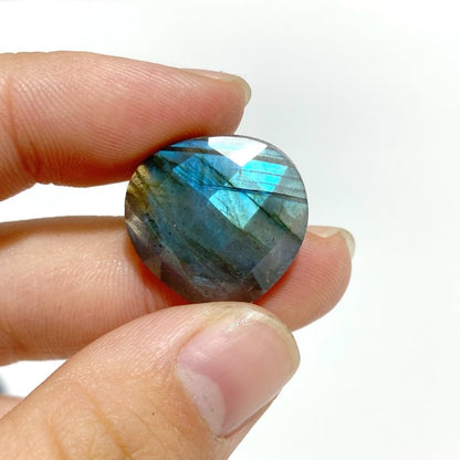 Beautiful Cut Faceted Labradorite Heart Shape DIY Pendants Wholesale