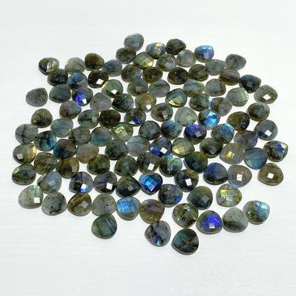 Beautiful Cut Faceted Labradorite Heart Shape DIY Pendants Wholesale