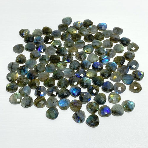 Beautiful Cut Faceted Labradorite Heart Shape DIY Pendants Wholesale