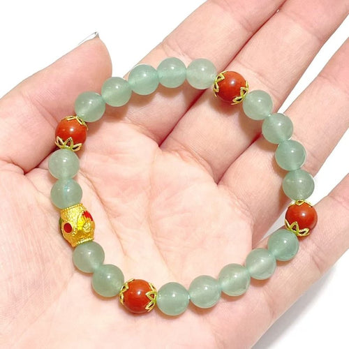 Green Aventurine Cinnabar DIY Bracelet Wholesale Original Design