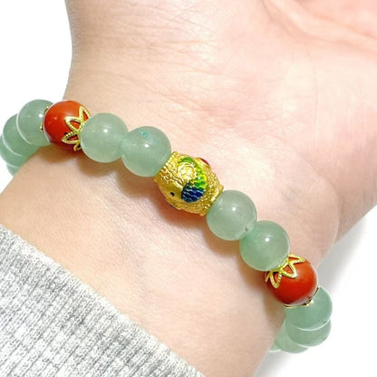 Green Aventurine Cinnabar DIY Bracelet Wholesale Original Design