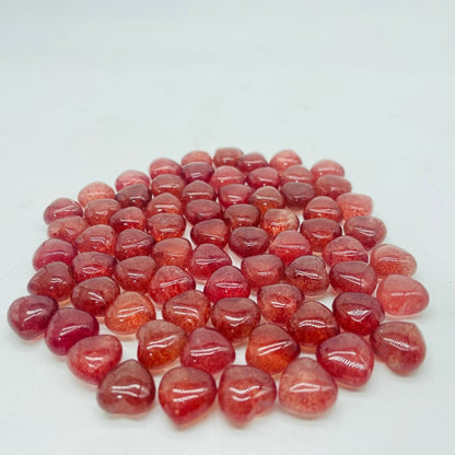 High Quality Mini Strawberry Quartz Heart DIY Pendant Wholesale