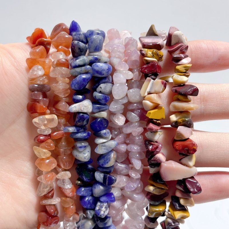 Irregular Crystal Chips Stone DIY Black Tourmaline Lepidolite Loose Beads #5