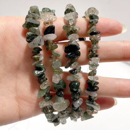 Irregular Crystal Chips Stone DIY Black Tourmaline Lepidolite Loose Beads #5