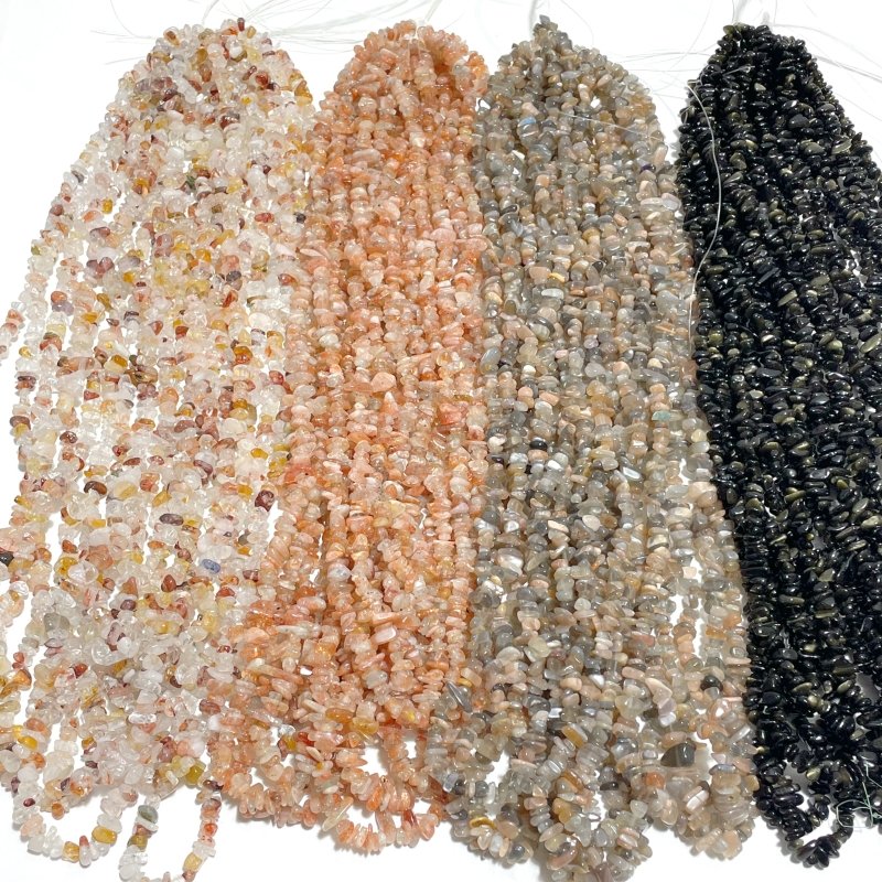 Irregular Crystal Chips Stone DIY Bracelet Wholesale Sunstone Gold Sheen Obsidian