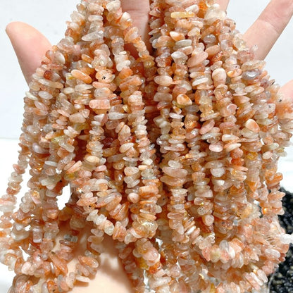 Irregular Crystal Chips Stone DIY Bracelet Wholesale Sunstone Gold Sheen Obsidian