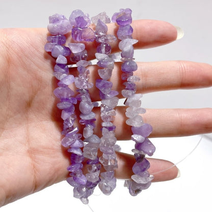 Irregular Crystal Chips Stone DIY Garnet Prehnite Amethyst Loose Beads #4