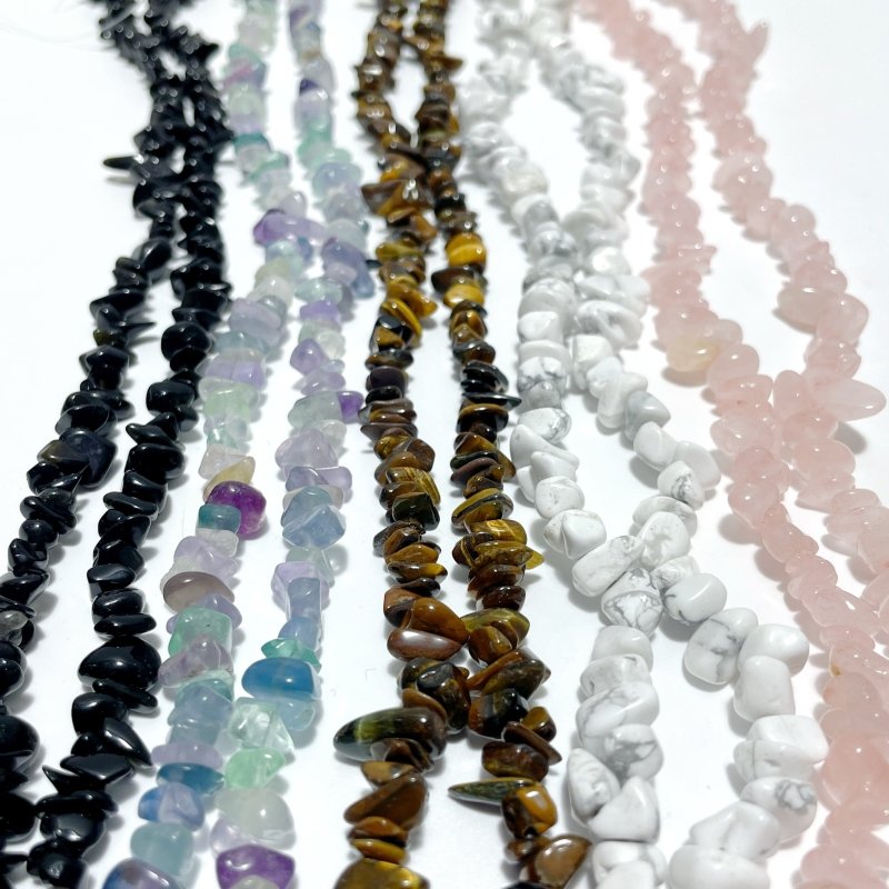 Irregular Crystal Chips Stone DIY Rose Quartz Obsidian Loose Beads #2