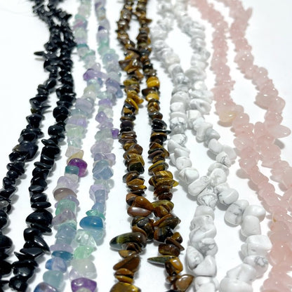 Irregular Crystal Chips Stone DIY Rose Quartz Obsidian Loose Beads #2