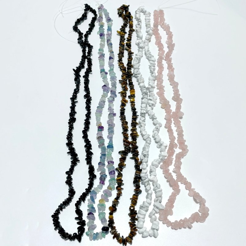 Irregular Crystal Chips Stone DIY Rose Quartz Obsidian Loose Beads #2