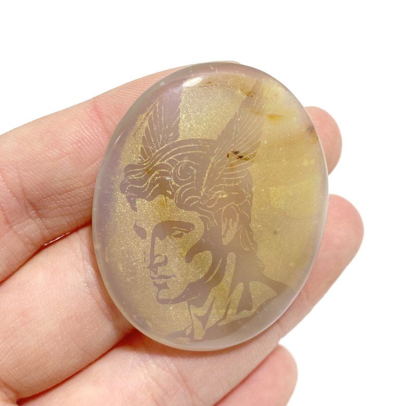 Laser Printing Golden Twelve Olympians Agate Stone DIY Accessories Wholesale