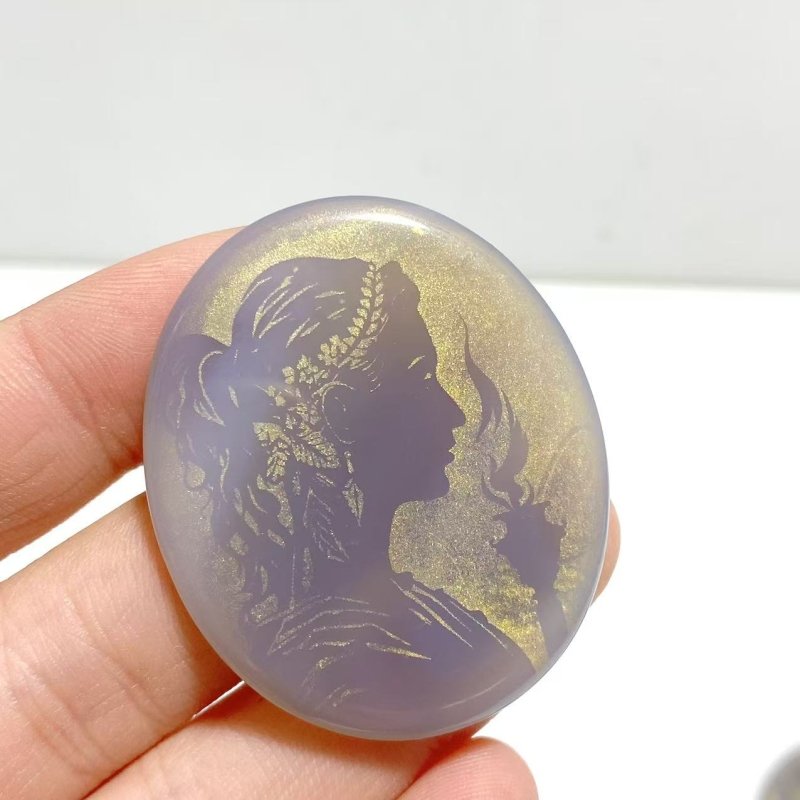 Laser Printing Golden Twelve Olympians Agate Stone DIY Accessories Wholesale