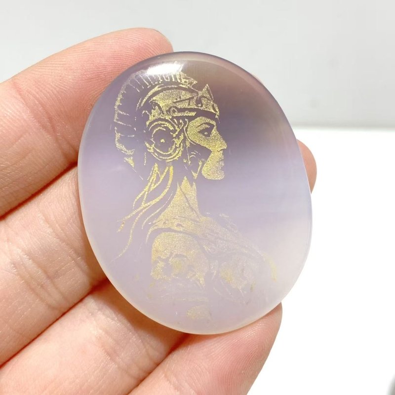 Laser Printing Golden Twelve Olympians Agate Stone DIY Accessories Wholesale