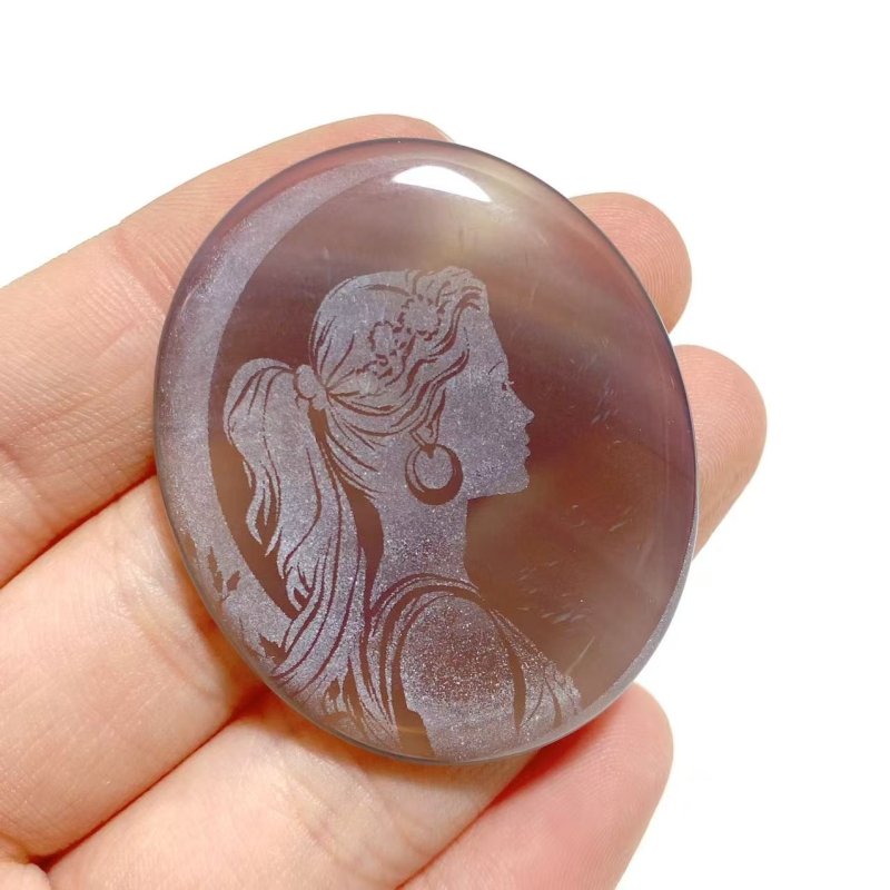 Laser Printing Silver Twelve Olympians Agate Stone DIY Accessories Wholesale