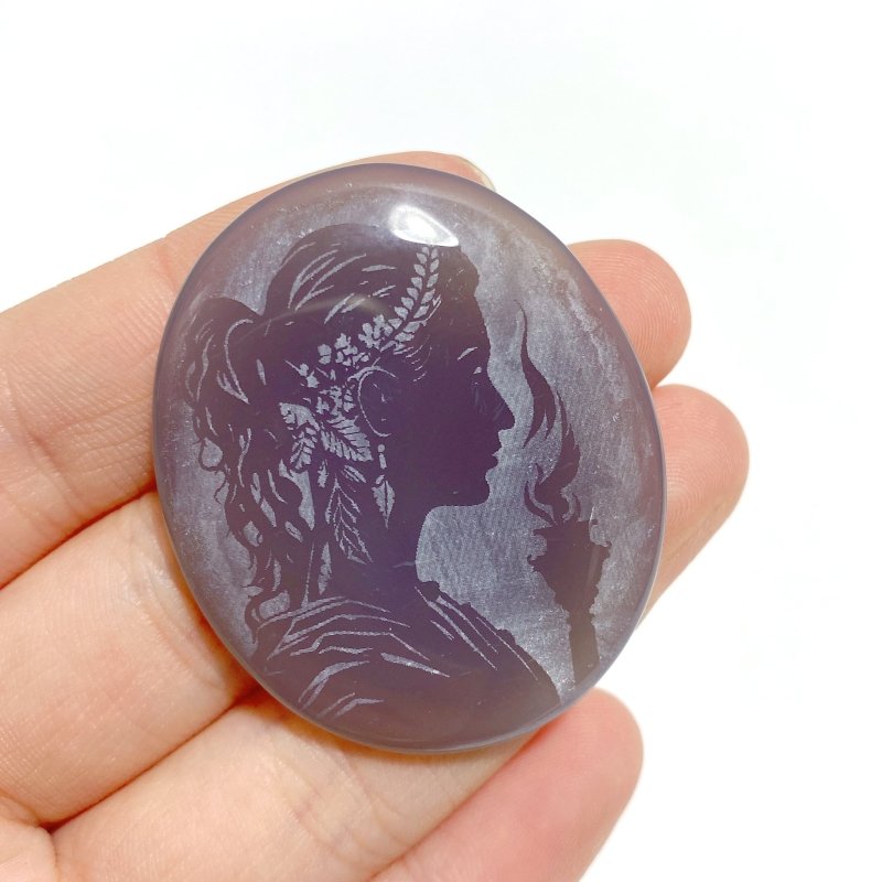 Laser Printing Silver Twelve Olympians Agate Stone DIY Accessories Wholesale