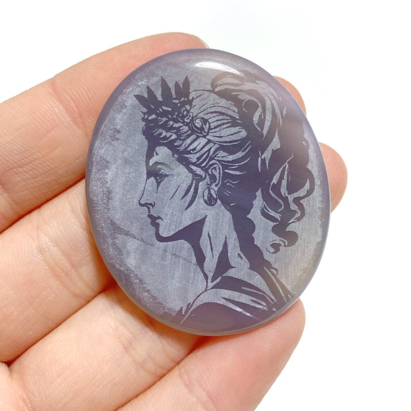 Laser Printing Silver Twelve Olympians Agate Stone DIY Accessories Wholesale