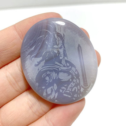 Laser Printing Silver Twelve Olympians Agate Stone DIY Accessories Wholesale