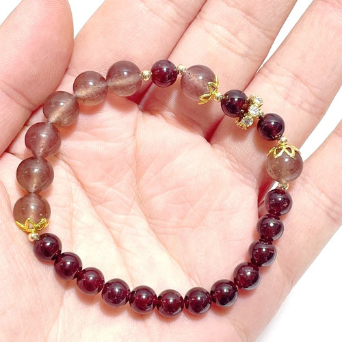 Strawberry Quartz Garnet DIY Bracelet Wholesale Original Design