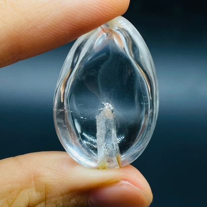Unique Hexagonal Quartz In Quartz Teardrop Shape DIY Pendant
